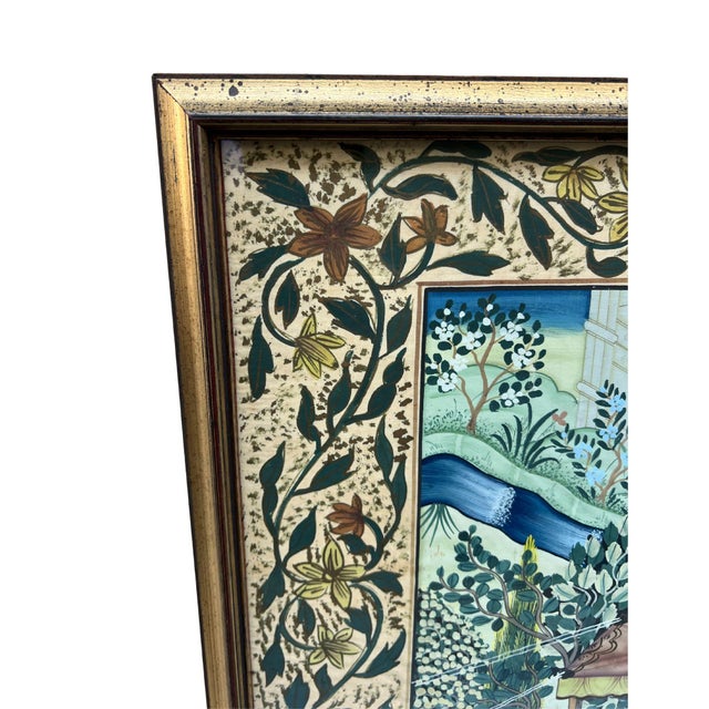 Framed Asian Garden Pavillion Scene Reproduction Print For Sale - Image 4 of 10