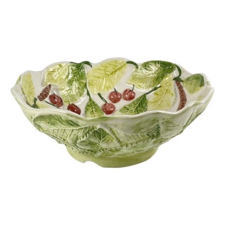 Cherry-Patterned Earthenware Colander, 1980s-1990s For Sale