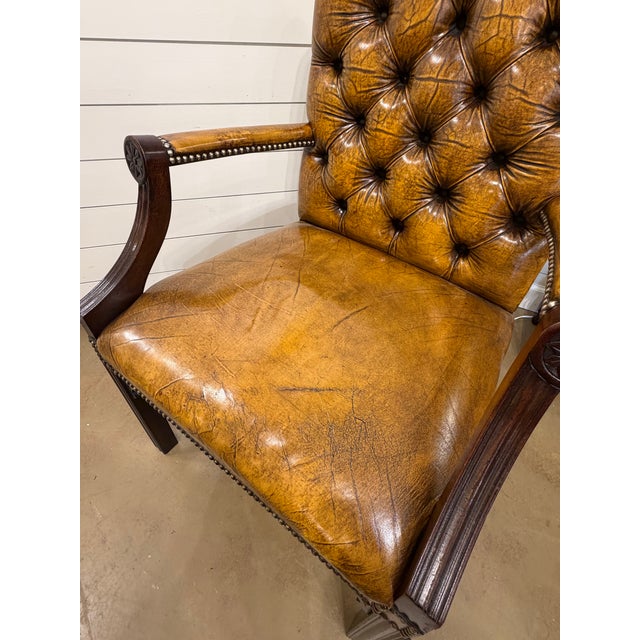 Vintage English Leather Chair For Sale - Image 11 of 11