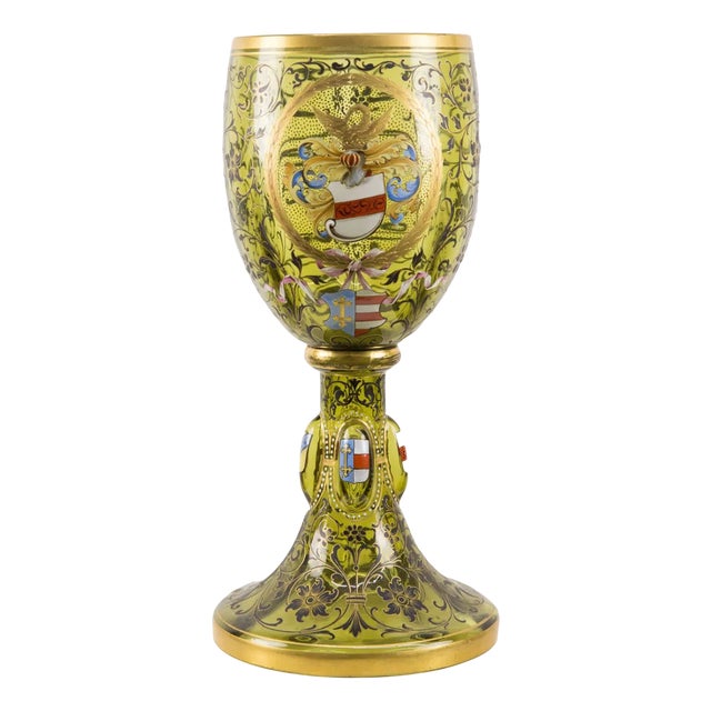 Large Glass Goblet from Bohemia, 1880s For Sale