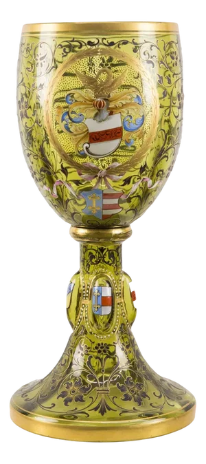Large Glass Goblet from Bohemia, 1880s