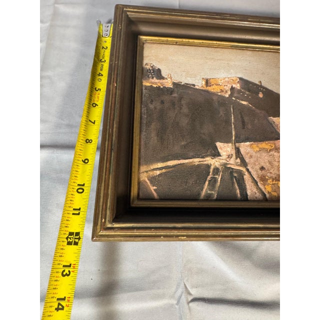 Mid 20th Century Mid 20th Century Southwest Pueblo Oil Painting With Kiva Ladders, Signed McDonough, Framed For Sale - Image 5 of 6