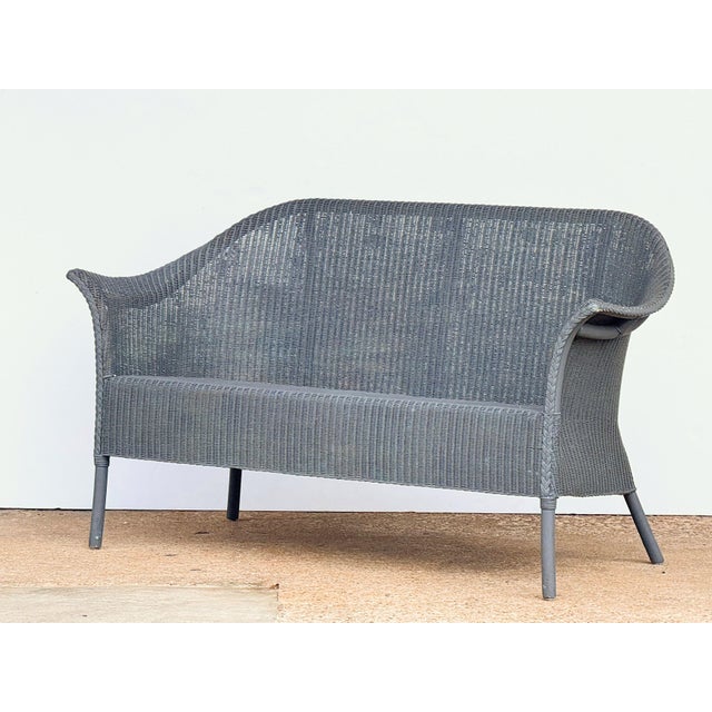 English Wicker Garden Settee Bench or Seat by Lloyd Loom For Sale - Image 4 of 11