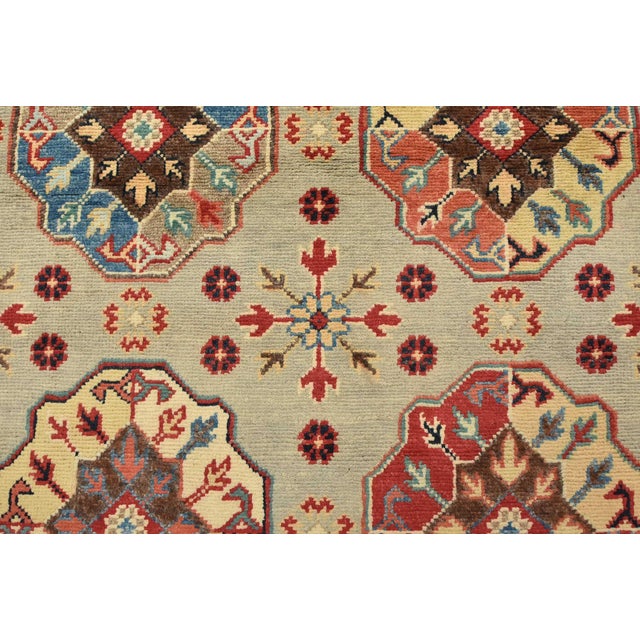 Kazak Runner 2’8” X 9’5” Gray Wool Tribal Hand-Knotted Oriental Rug For Sale In Philadelphia - Image 6 of 13