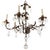 French Crystal and Tole Chandelier, 1940s For Sale - Image 4 of 6