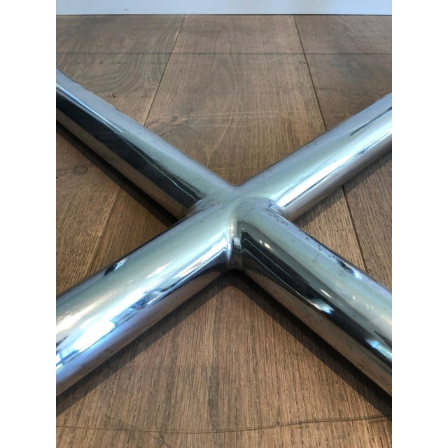 1970s French Chromed Glass Shelf Coffee Table For Sale - Image 12 of 13