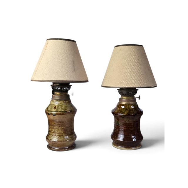 Stoneware Bedside Lamps, 1980, Set of 2 For Sale - Image 11 of 11