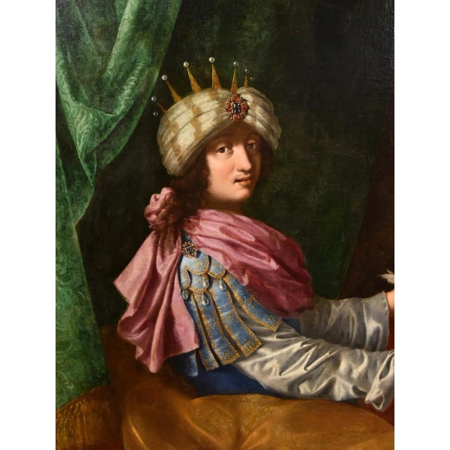 After Michele Desubleo, Portrait of King Solomon, 1650, Oil on Canvas For Sale - Image 6 of 17