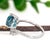 2020s 3.7ct Blue Zircon Ring With Natural Diamond Accents: Solid 14k Gold - Pear Cut, Size 6.75 For Sale - Image 5 of 7