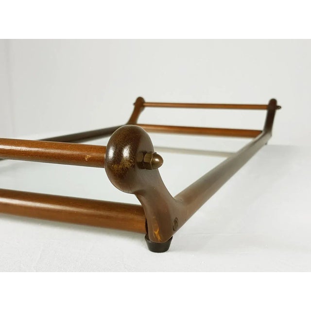 Italian Brass and Wood Serving Tray, 1960s For Sale - Image 6 of 9
