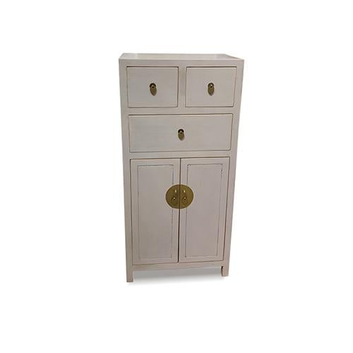 Asian Contemporary cabinet is made out of elm wood. It has 3 drawers and one compartment. It has a lot of storage....