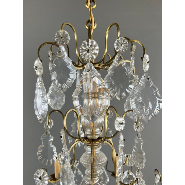 20th Century Louis XV Bronze and Crystal Chandelier with Pendants For Sale - Image 6 of 10