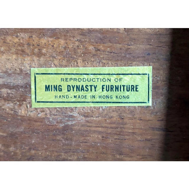 Burnt Umber Natural Finish Vintage Chinese Rosewood Ming Style Rectangular Coffee Table 1940 For Sale - Image 8 of 8