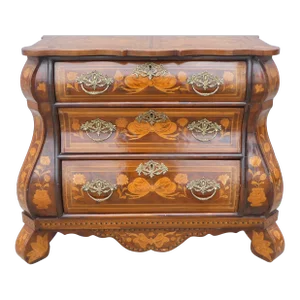 Late 18th Century Vintage Dutch Marquetry Bombe Chest