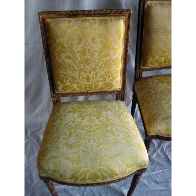 French Set of Four Fortuny Sèvres Design Louis XVI Dinning Chairs Circa 18 Hundreds For Sale - Image 4 of 17