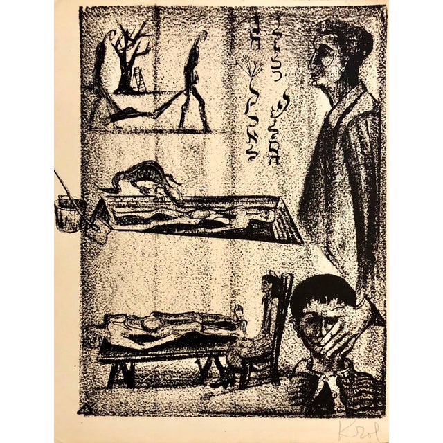 Pencil signed Lithograph or Xylograph Biography: Abram (Abraham) Krol was born January 22, 1919, in Pabianice (Lodz),...