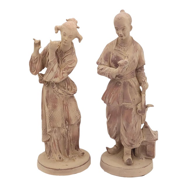 Pair of Decorative Chinoiserie Figures, Circa 1940 For Sale