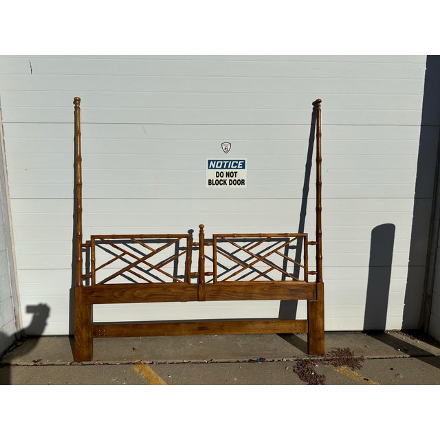 1970s Henredon Artefacts Faux Bambo King Headboard For Sale - Image 5 of 6