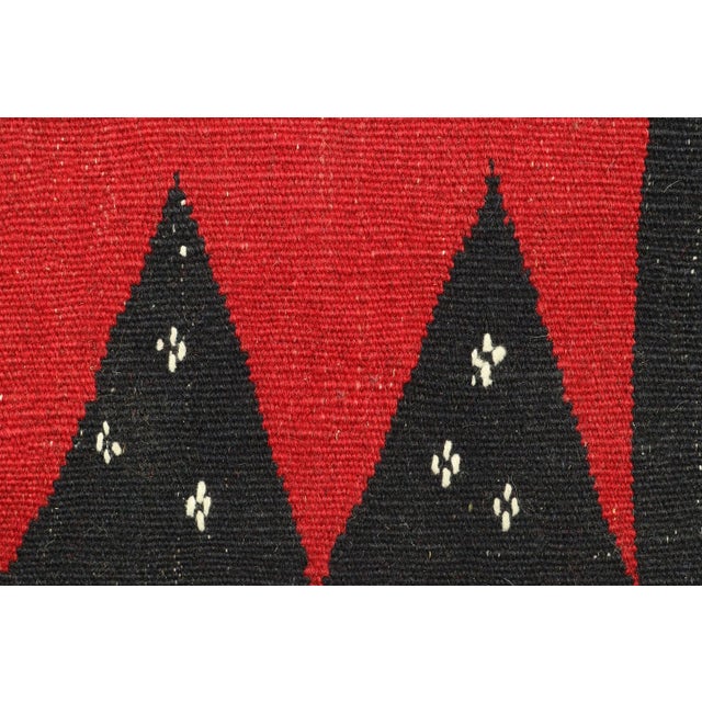 Vintage Sofreh Persian Kilim in Red With Teal and Black Pattern - by Rug & Kilim For Sale In New York - Image 6 of 7