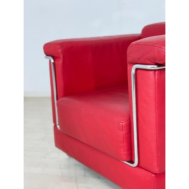 Metal Carat Club Chair in Red Leather from Züco For Sale - Image 7 of 13