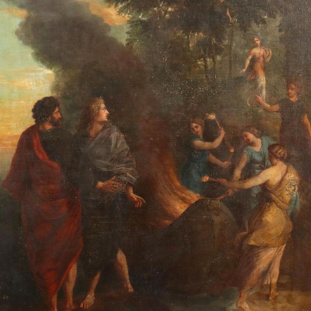 The Nymphs Burning Telemachus Ship, 17th Century, Oil Painting on Canvas, Framed For Sale - Image 3 of 12