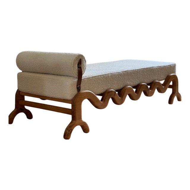 Sunday Daybed in Oak and Cream Bouclé by Fosfeen For Sale