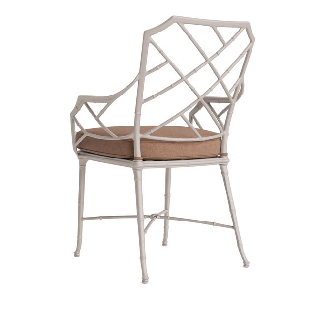 Not Yet Made - Made To Order Brown Jordan Calcutta Arm Chair, Dove frame with Fusion Clay fabric For Sale - Image 5 of 11