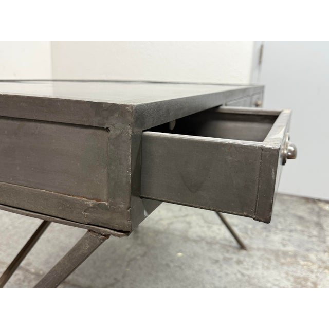 Gray Arteriors Flint Campaign Desk For Sale - Image 8 of 12