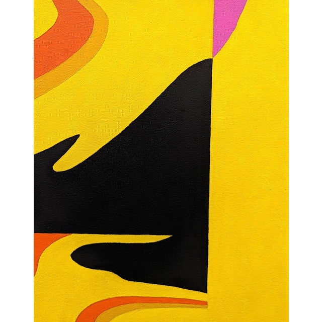 Emmanuel Araujo "Spark" Contemporary Colorful Yellow & Red Geometric Hard-Edge Abstract Painting, 2024 For Sale - Image 4 of 10