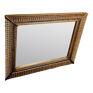Substantial Roman Inspired Gilt Wood Composite Mirror With Neoclassical Accents For Sale