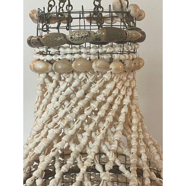 1960s 1960s Gorgeous Coastal Tiny Sea Shells Beaded Chandelier For Sale - Image 5 of 5