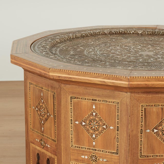 Antique Moroccan Inlaid Table With Tray Top For Sale In West Palm - Image 6 of 16
