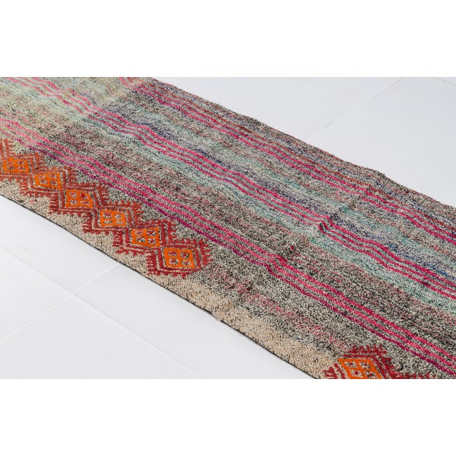 Fleatweave Vintage Runner Rug For Sale - Image 9 of 11