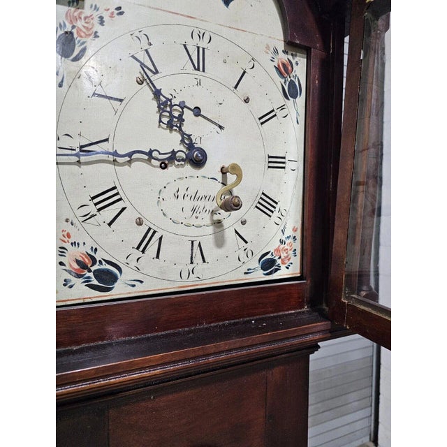 Antique Massachusetts Roxbury Style Tall Case Grandfather Clock Abraham Edwards For Sale - Image 4 of 10