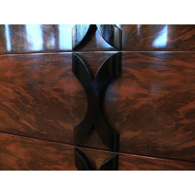 Mid-Century Modern Six-Drawer Walnut and Rosewood Dresser in the Manner of James Mont For Sale - Image 3 of 10