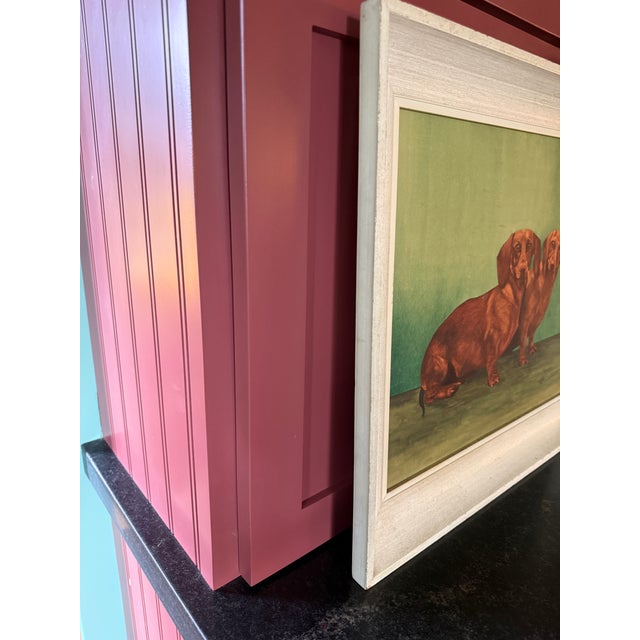 1950s Portrait of Two Dachshunds Dudley & Maedchen - Framed Gouache Painting From 1959 For Sale - Image 5 of 8