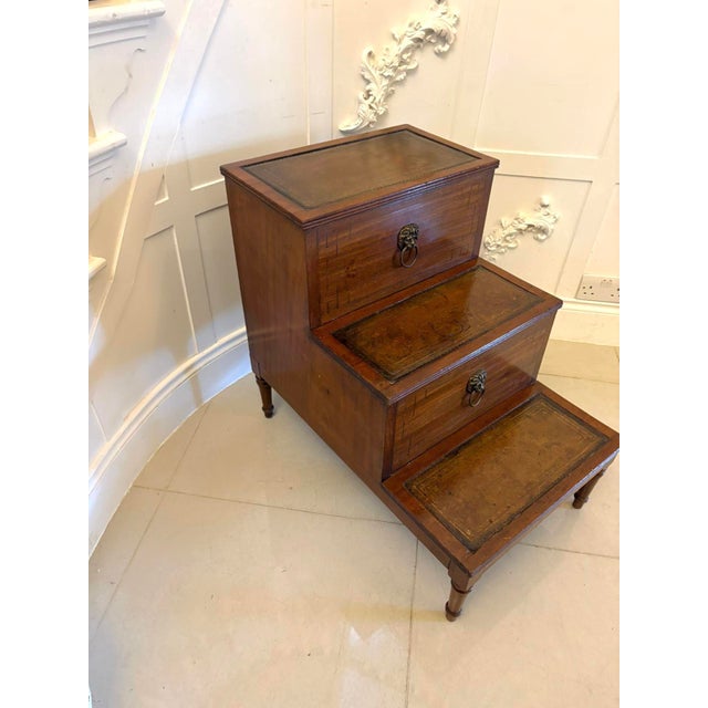 Wood Antique George III Mahogany Library Steps, 1800s For Sale - Image 7 of 7
