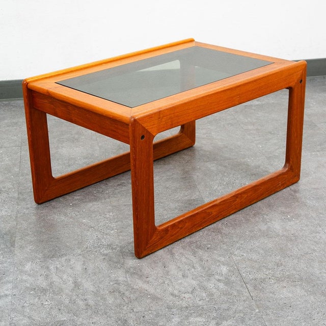 Mid Century Danish Modern End Table Teak Glass Side Nightstands Komfort MCM For Sale - Image 9 of 12