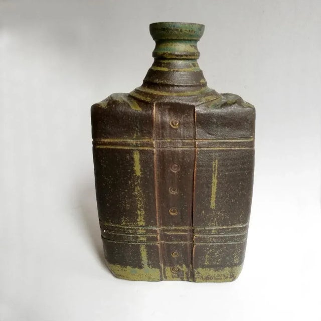 Ceramic Vintage Ceramic Bottle Vase For Sale - Image 7 of 7