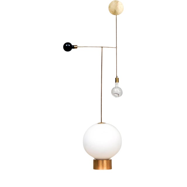 Stabile No. 100 Hand-Blown Glass and Brass Light by Milla Vaahtera For Sale