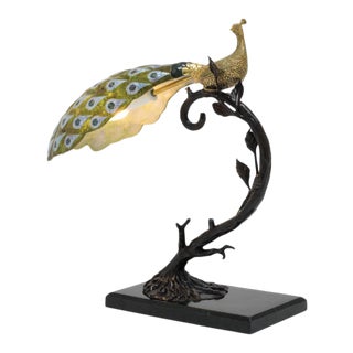 Maitland-Smith Peacock Desk Lamp For Sale