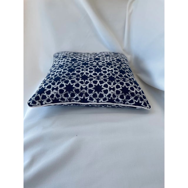 Outdoor Perennial fabric pillow. Matching white piping edge. Invisible zipper and feather down insert. We offer this...