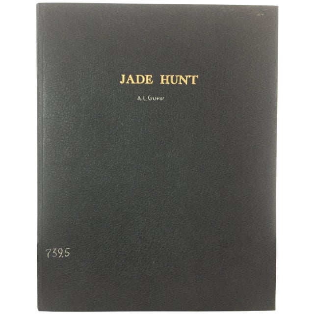 Early 20th Century Vintage Oversize Black Leather Book, A. Livingston Gump's Jade Hunt, Signed For Sale