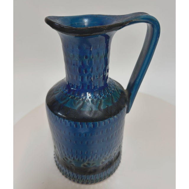 Mid-Century Modern Bitossi “Rimini Blu” Ceramic Pitcher Vase, Attributed to Aldo Londi, Italy 1960s For Sale - Image 3 of 18