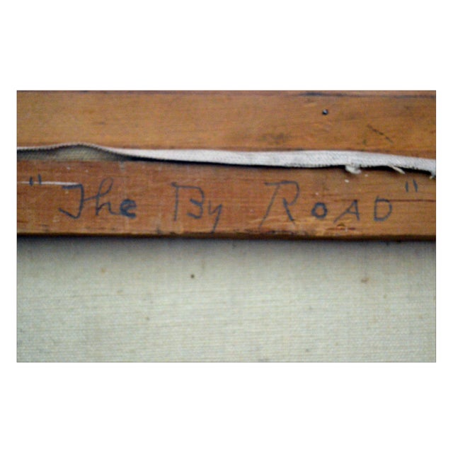 1950s Mid 20th Century "The High Road" Forest Landscape Oil Painting by Myrtle Sue Redford, Framed For Sale - Image 5 of 5