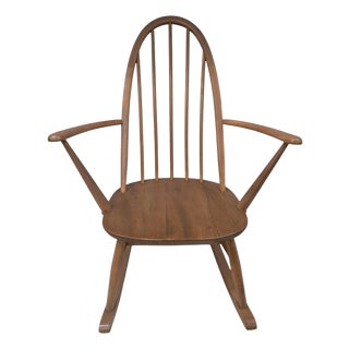 Vintage Rocking Chair in Light Elm from Ercol, 1970s For Sale