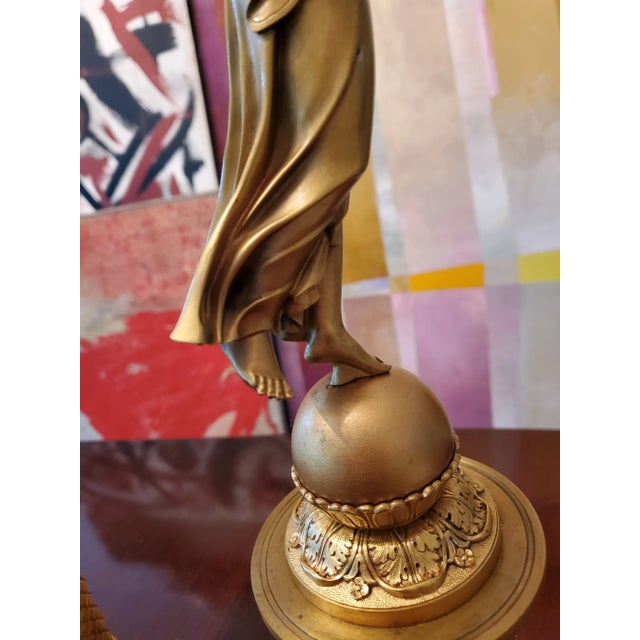 Bronze Antique French Empire Bronze Female Candelabras- a Pair For Sale - Image 8 of 10