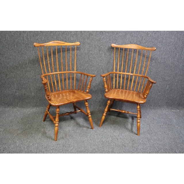 Brown Tell City Colonial Style Maple Chairs Set/6 For Sale - Image 8 of 13