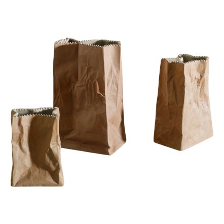Paper Bag Vases by Tapio Wirkkala, 1970s, Set of 3 For Sale