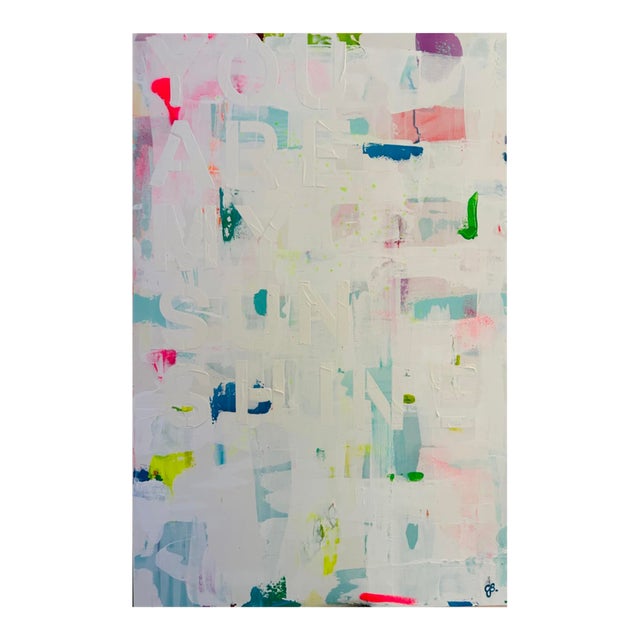 Mixed Media Original Art “You Are My Sunshine” Signed Painting For Sale